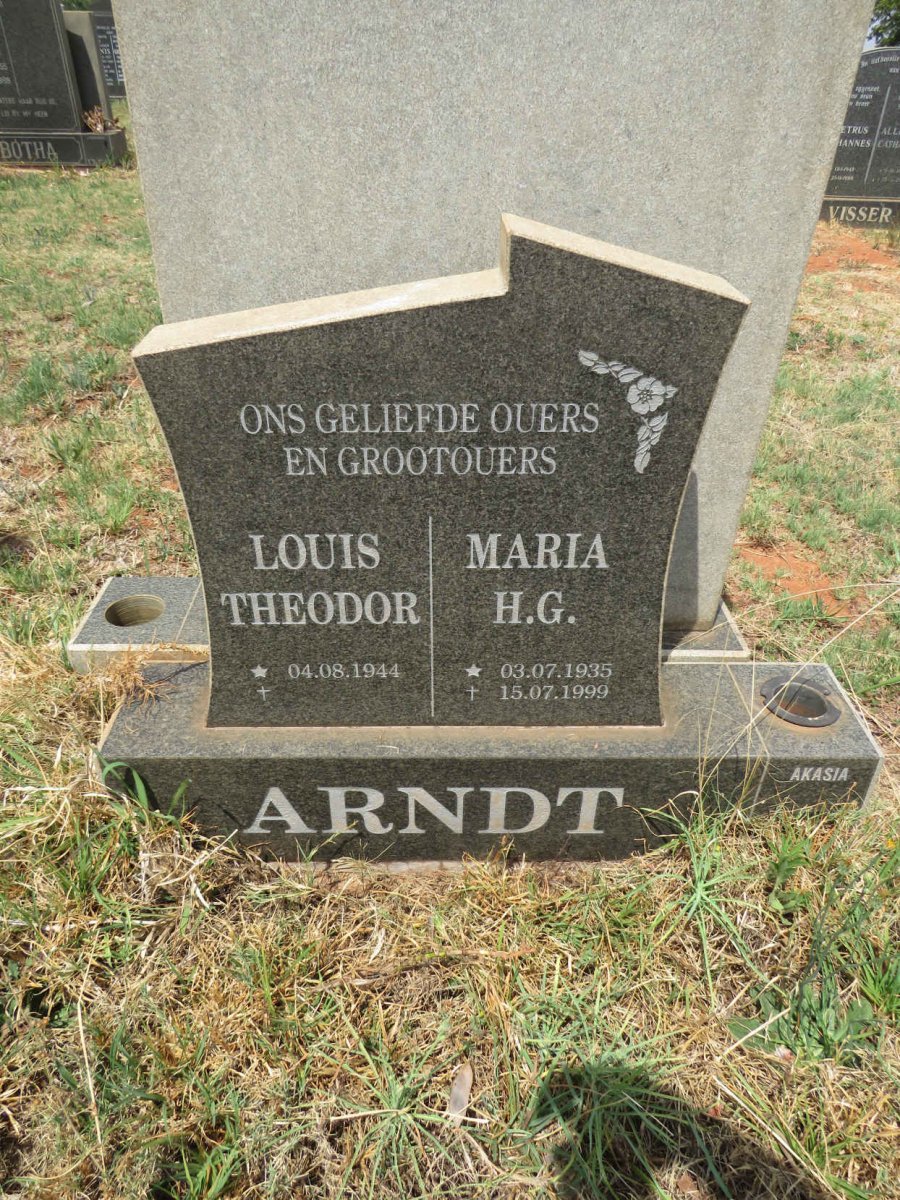 ARNDT Louis Theodor 1944- & Maria H.G. 1935-1999