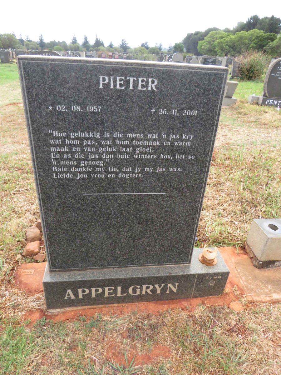 APPELGRYN Pieter 1957-2001