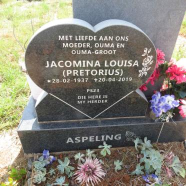 ASPELING Jacomina Louisa nee PRETORIUS 1937-2019