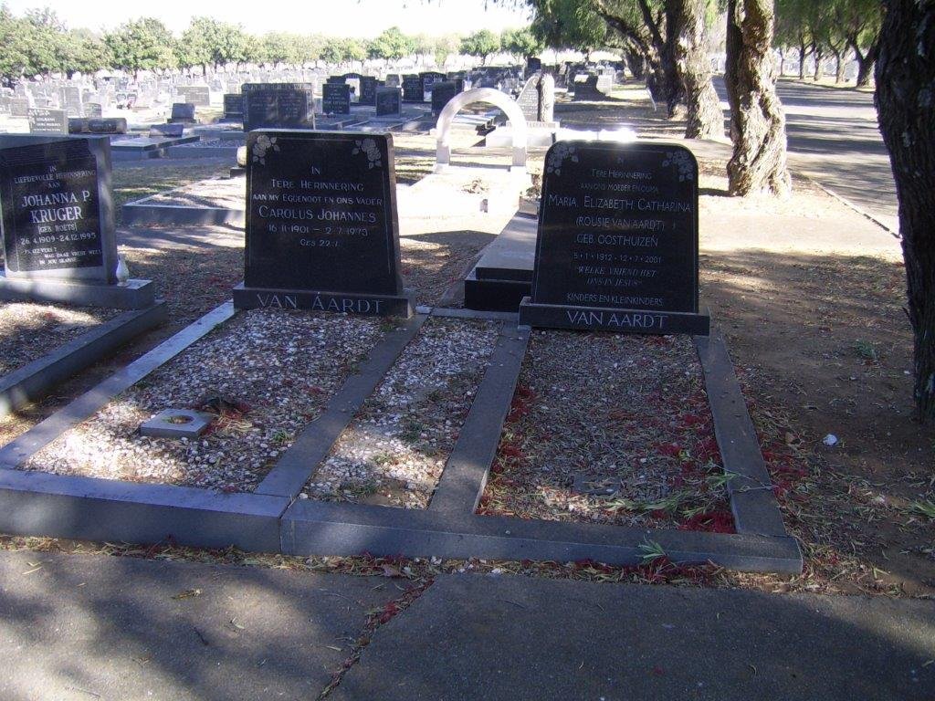 AARDT Carolus Johannes, van 1901-1973 &amp; Maria Elizabeth Catharina OOSTHUIZEN 1912-2001
