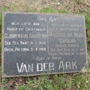 ARK Gijsbertus Andreas, van der 1888-1969 & Margaretha Maria Carolina KOSTER 1912-1995