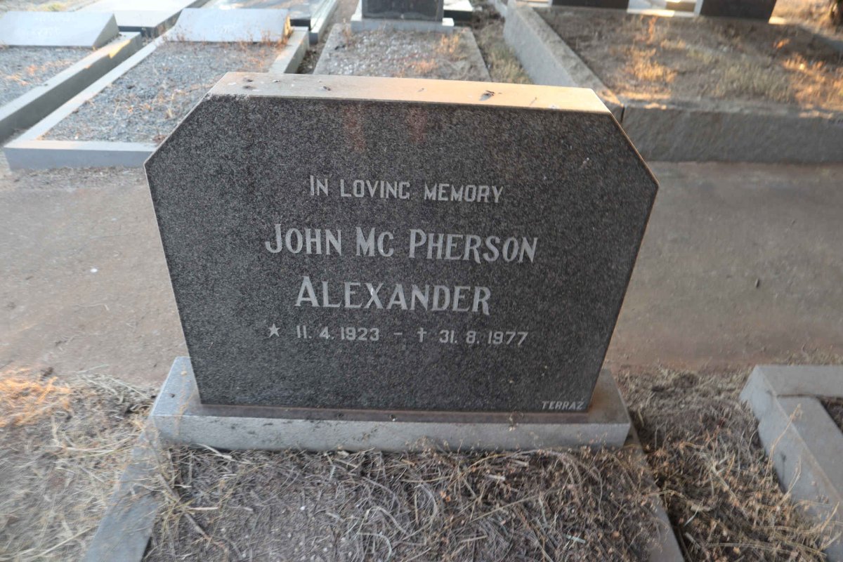 ALEXANDER John McPherson 1923-1977