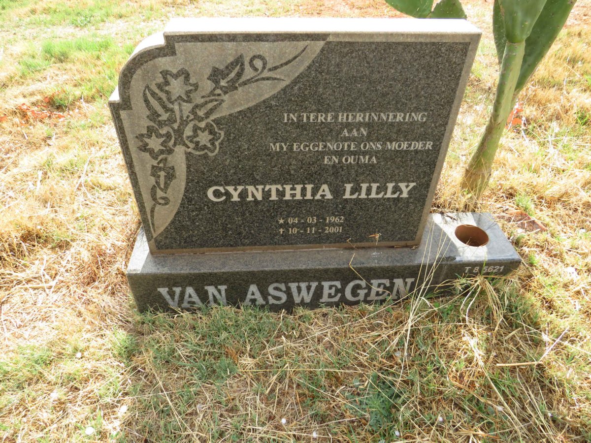 ASWEGEN Cynthia Lilly, van 1962-2001