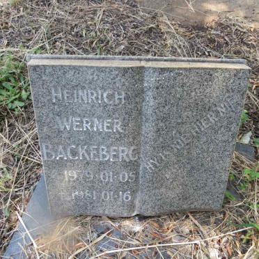 BACKEBERG Heinrich Werner 1979-1981