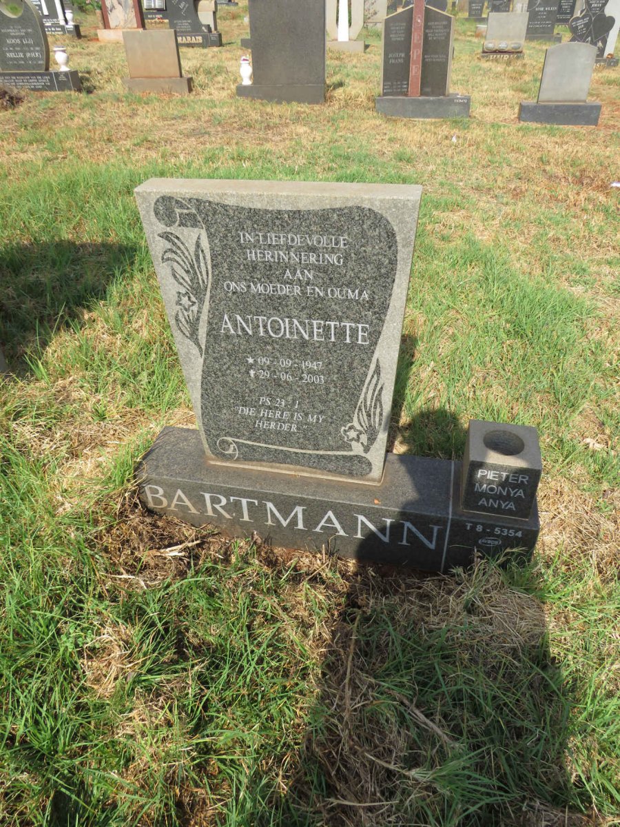 BARTMANN Antoinette 1947-2003