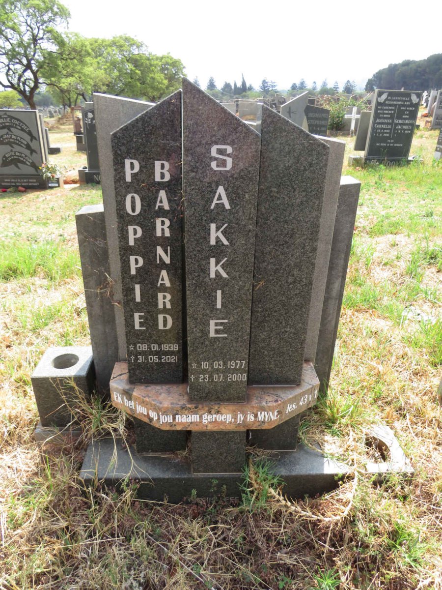 BARNARD Poppie 1939-2021 :: BARNARD Sakkie 1977-2000