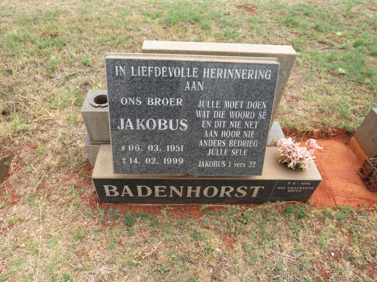 BADENHORST Jakobus 1951-1999