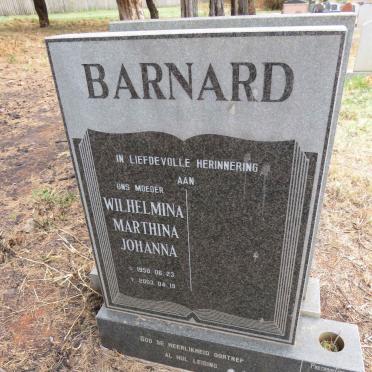 BARNARD Wilhelmina Marthina Johanna 1950-2003
