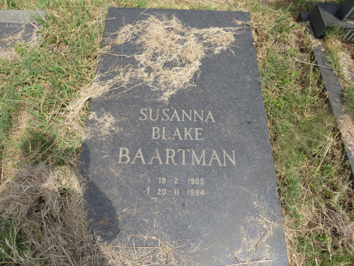 BAARTMAN Susanna Blake 1905-1984