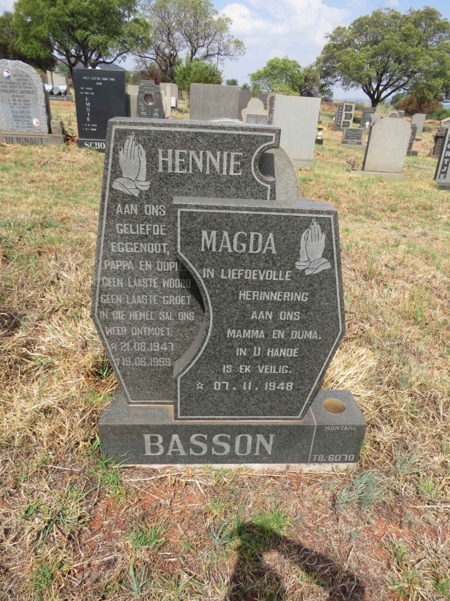 BASSON Hennie 1947-1999 & Magda 1948-