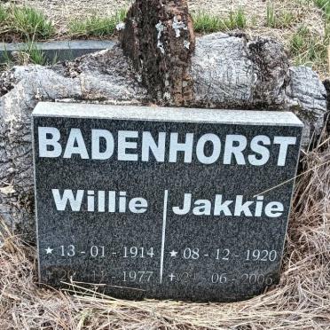 BADENHORST Willie 1914-1977 & Jakkie 1920-2006