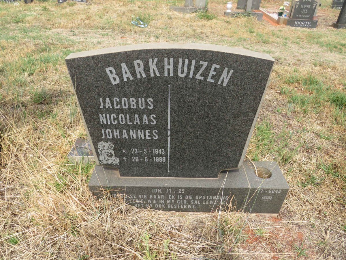 BARKHUIZEN Jacobus Nicolaas Johannes 1943-1999
