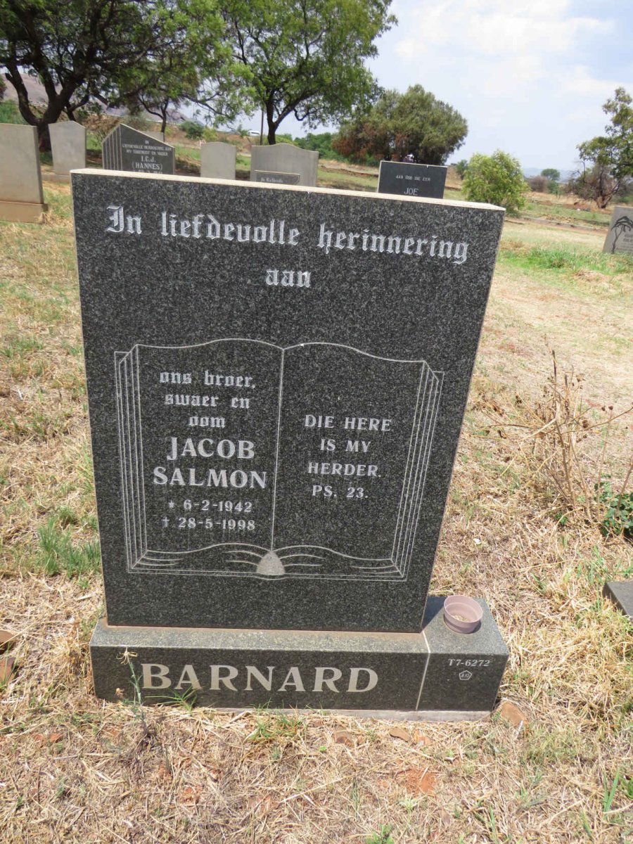 BARNARD Jacob Salmon 1942-1998