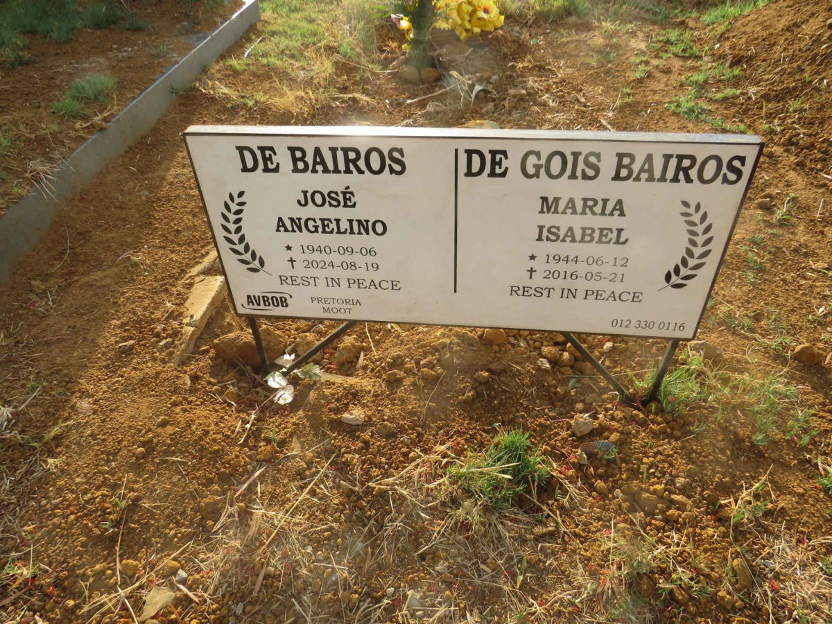 BAIROS Jose Angelino, de 1940-2024 & Maria Isabel 1944-2016