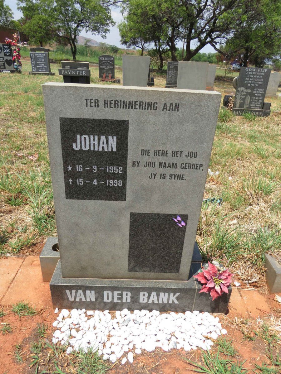BANK Johan, van der 1952-1998