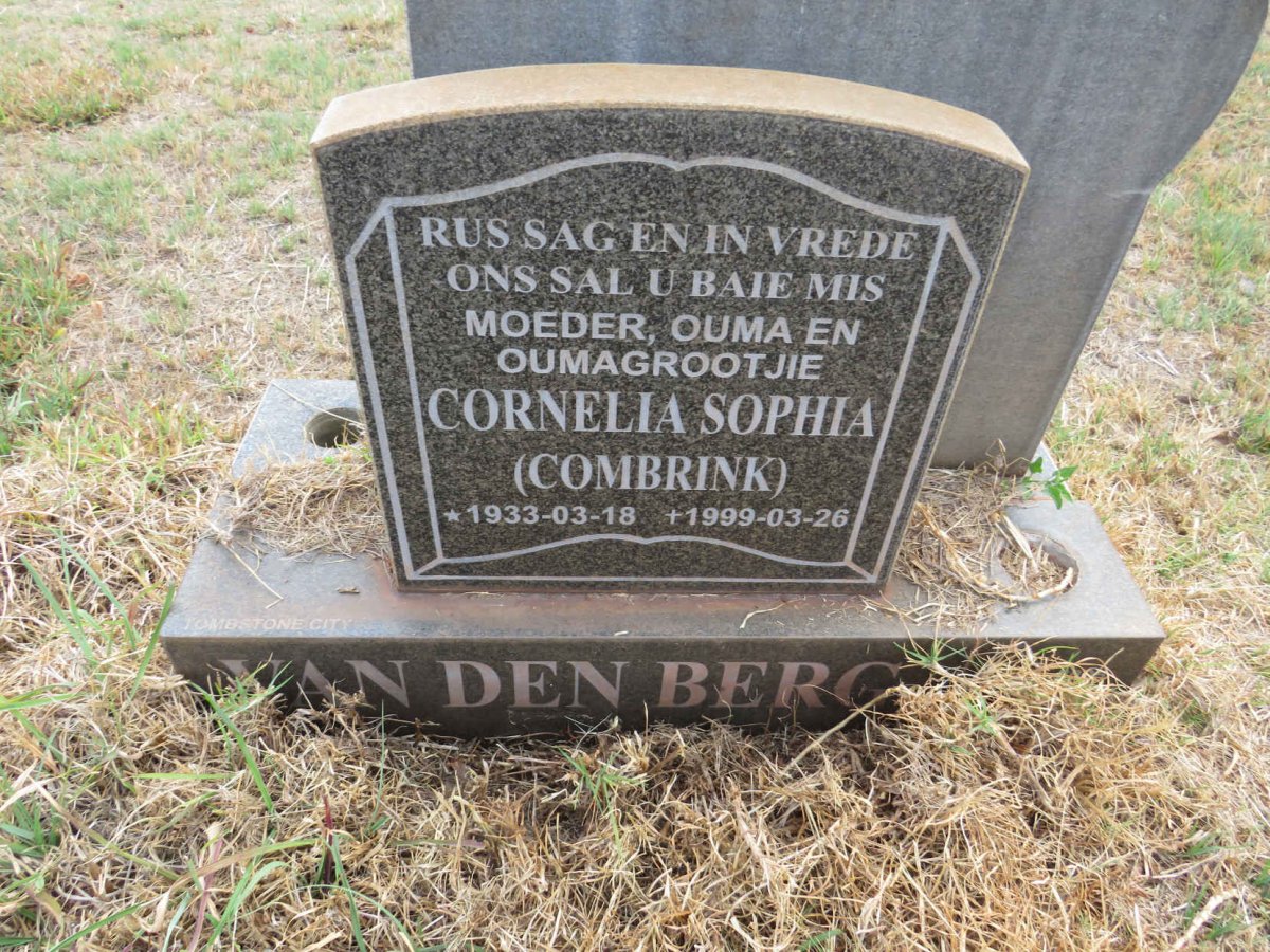 BERG Cornelia Sophia, van den nee COMBRINK 1933-1999