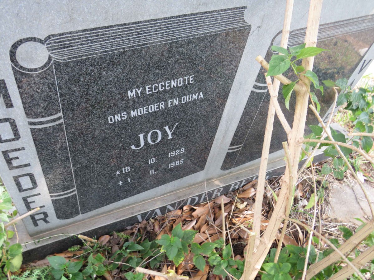 BERG Joy, van der 1929-1985
