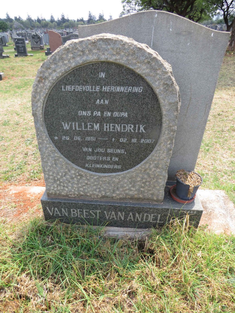 BEEST Willem Hendrik, VAN ANDEL VAN 1951-2007