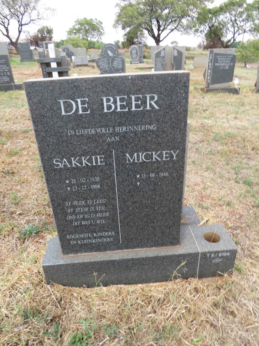 BEER Sakkie, de 1935-1998 & Micky 1946-