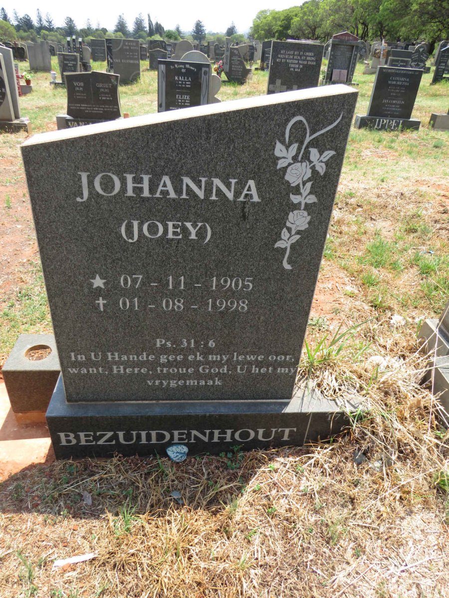BEZUIDENHOUT Johanna 1905-1998