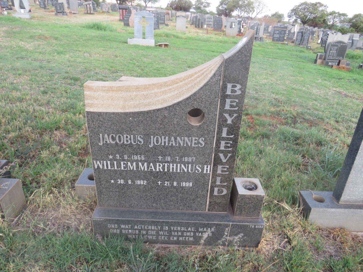 BEYLEVELD Jacobus Johannes 1966-1997 :: BEYLEVELD Willem Marthinus H. 1982-1999