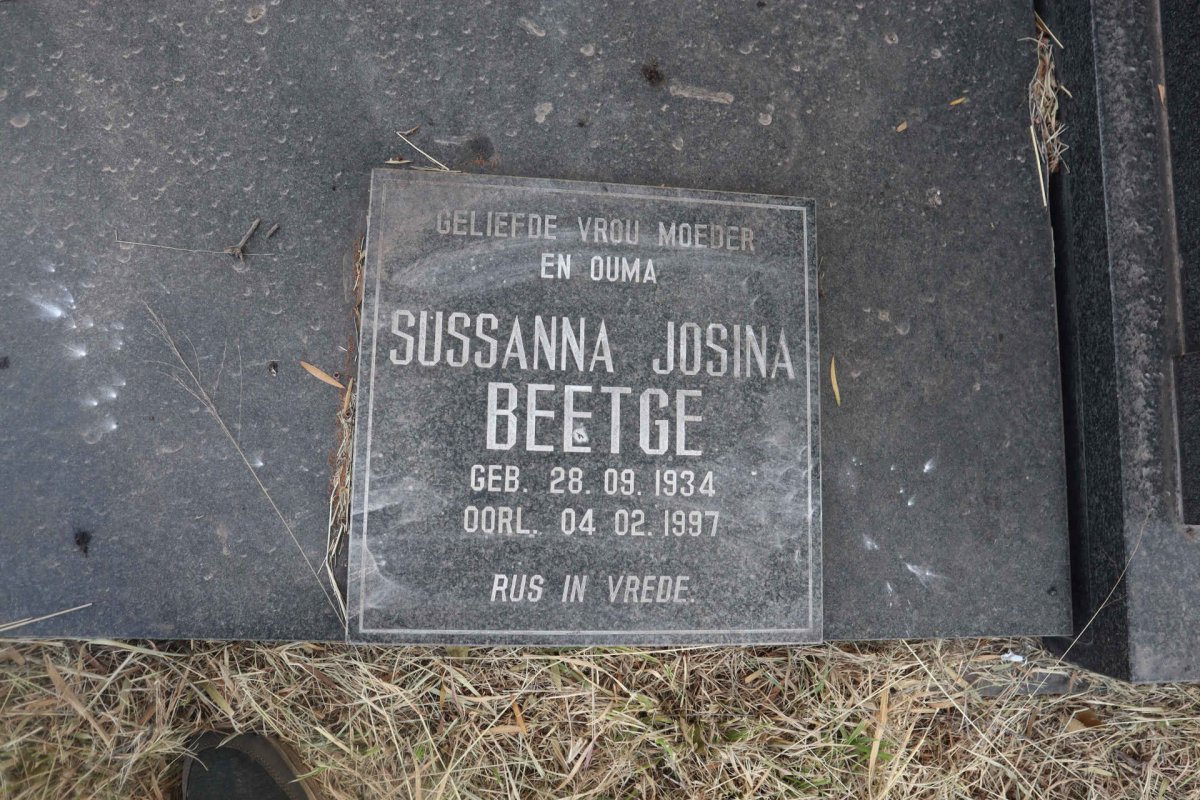 BEETGE Sussanna Josina 1934-1997