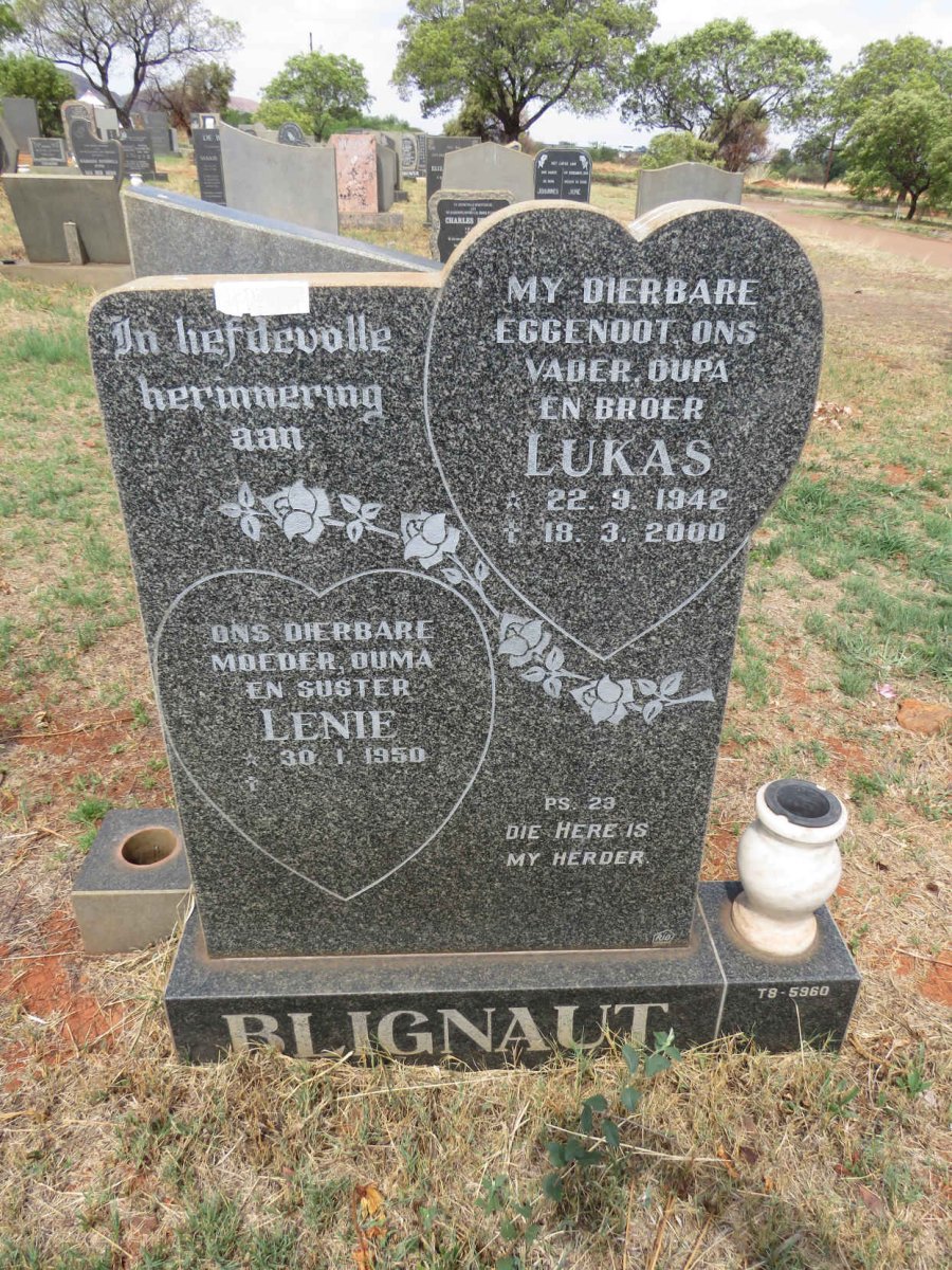 BLIGNAUT Lukas 1942-2000 & Lenie 1950-