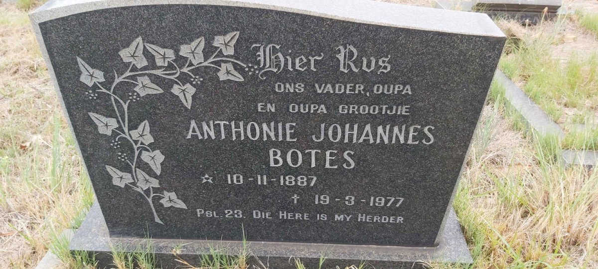 BOTES Anthonie Johannes 1887-1977