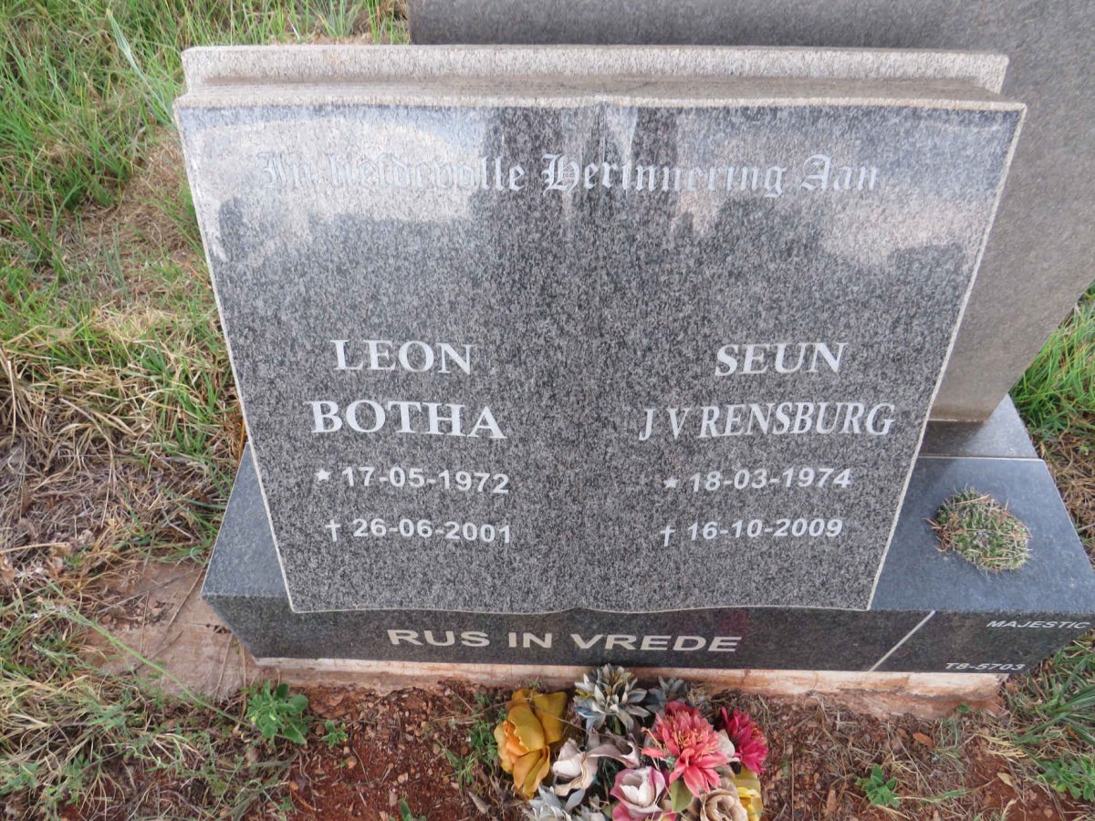 BOTHA Leon 1972-2001 :: J.V. RENSBURG Seun 1974-2009