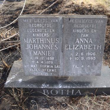 BOTHA Marthinus Johannes 1898-1979 & Anna Elizabeth 1906-1985
