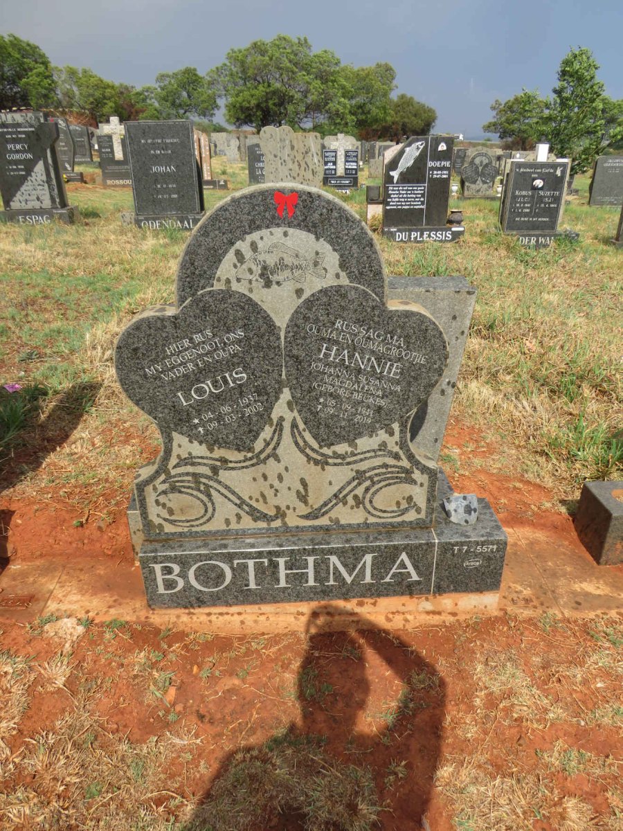 BOTHMA Louis 1937-2002 & Johanna Susanna Magdalena BEUKES 1941-2019