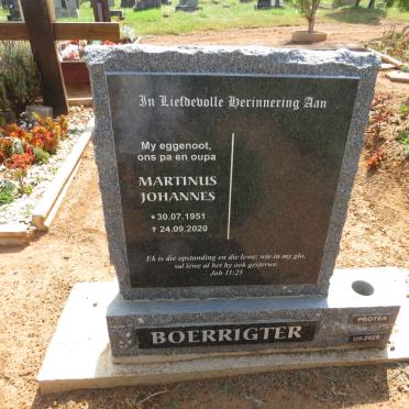 BOERRIGTER Martinus Johannes 1951-2020