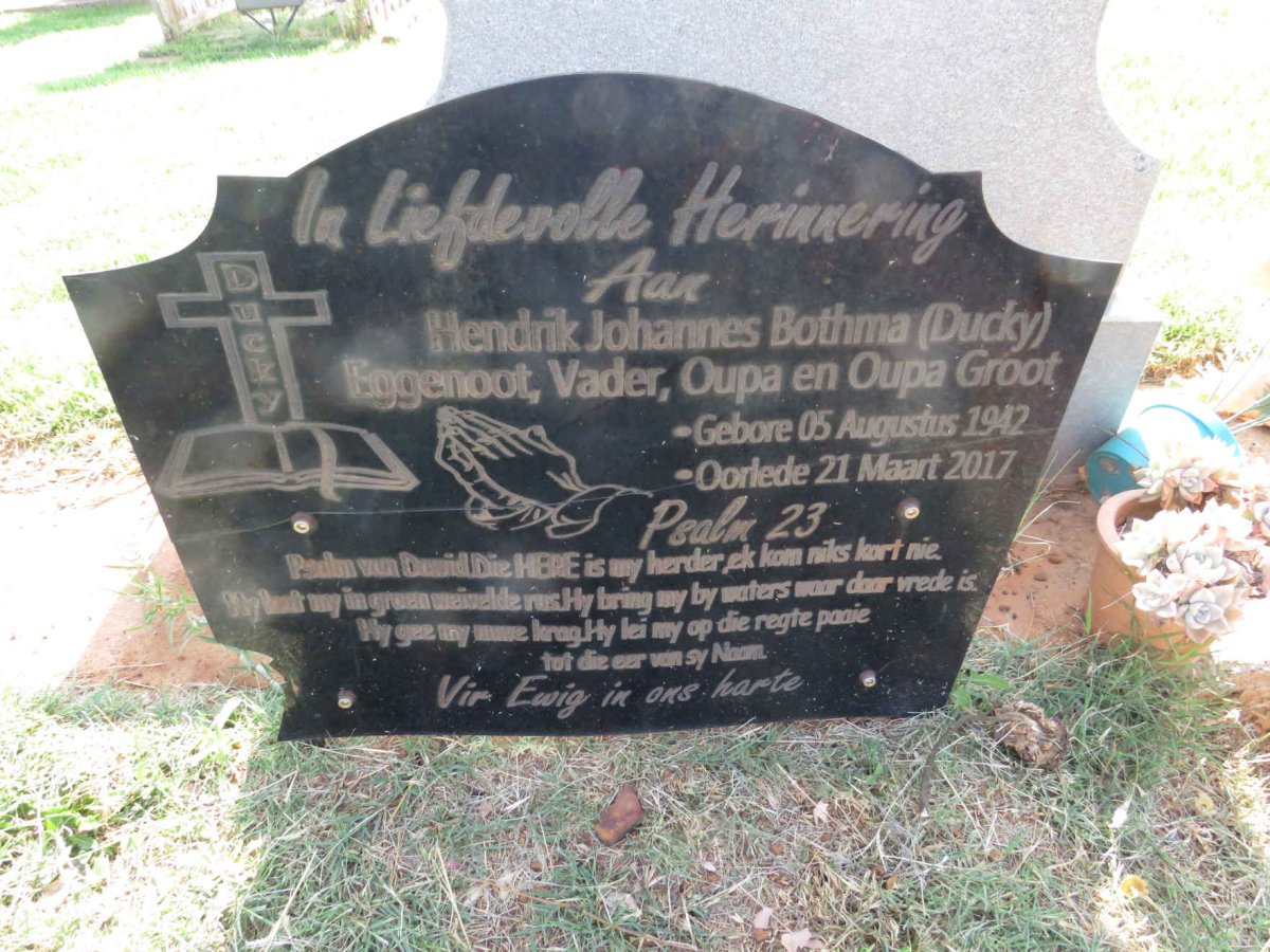 BOTHMA Hendrik Johannes 1942-2017