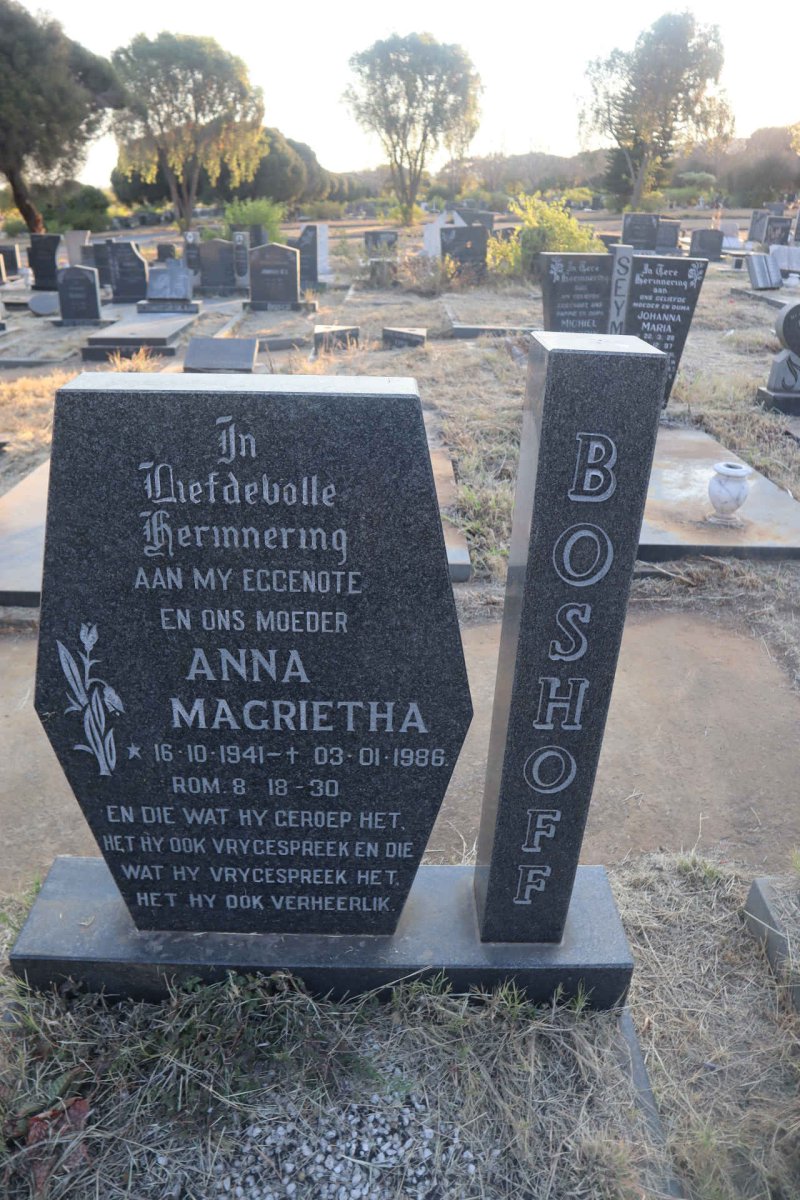 BOSHOFF Anna Magrietha 1941-1986