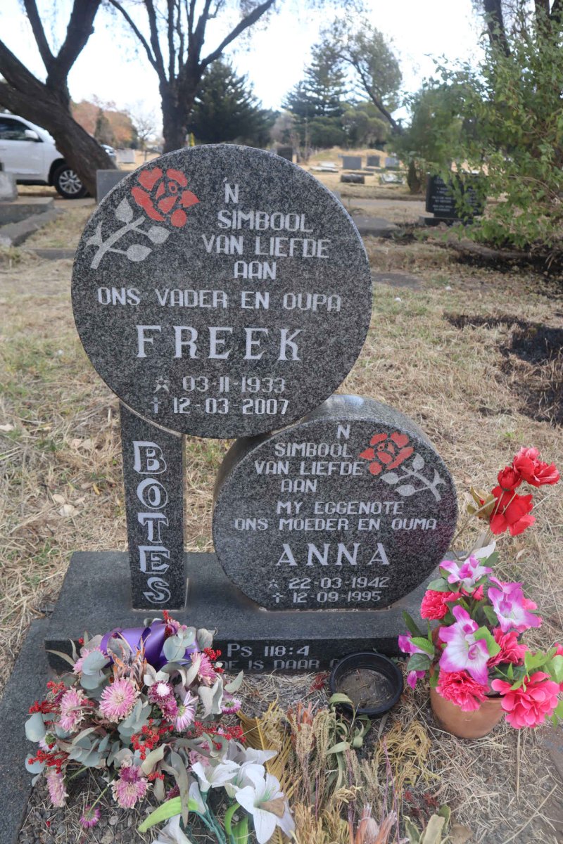 BOTES Freek 1933-2007 & Anna 1942-1995