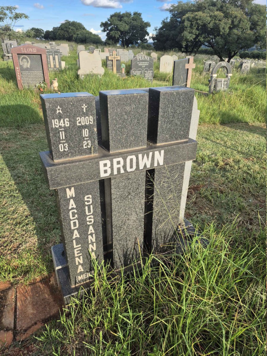 BROWN Magdalena Susanna 1946-2009