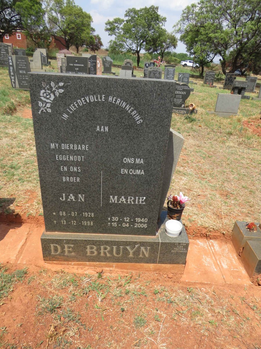 BRUYN Jan, de 1928-1998 & Marie 1940-2006