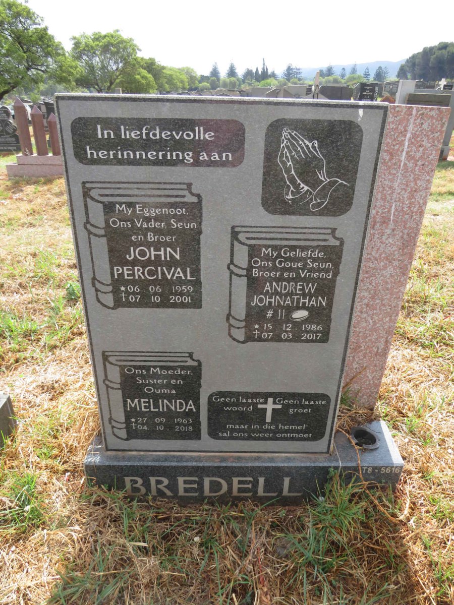 BREDELL John Percival 1959-2001 & Melinda 1963-2018 :: BREDELL Andrew Jonathan 1986-2017