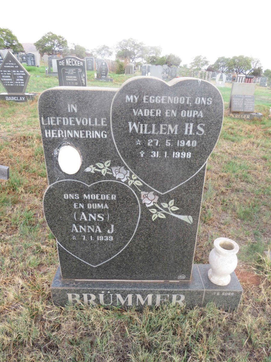 BRUMMER Willem H.S. 1940-1998 & Anna J 1939-