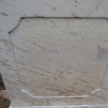 BRINK Hester Johanna, VISSER- nee VILJOEN 1937-2004