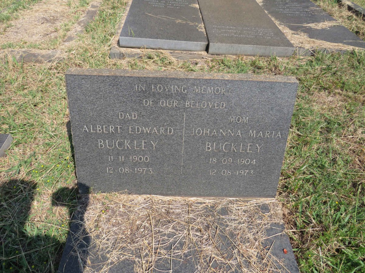 BUCKLEY Albert Edward 1900-1973 & Johanna Maria 1904-1973