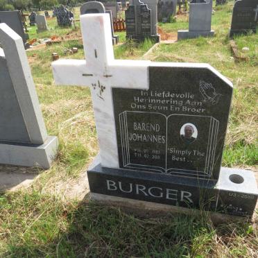 BURGER Barend Johannes 1983-2018