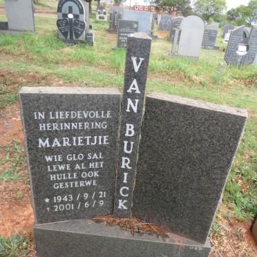 BURICK Marietjie, van 1943-2001