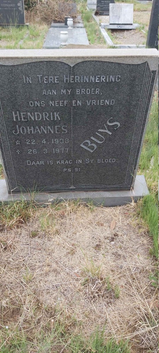 BUYS Hendrik Johannes 1938-1977