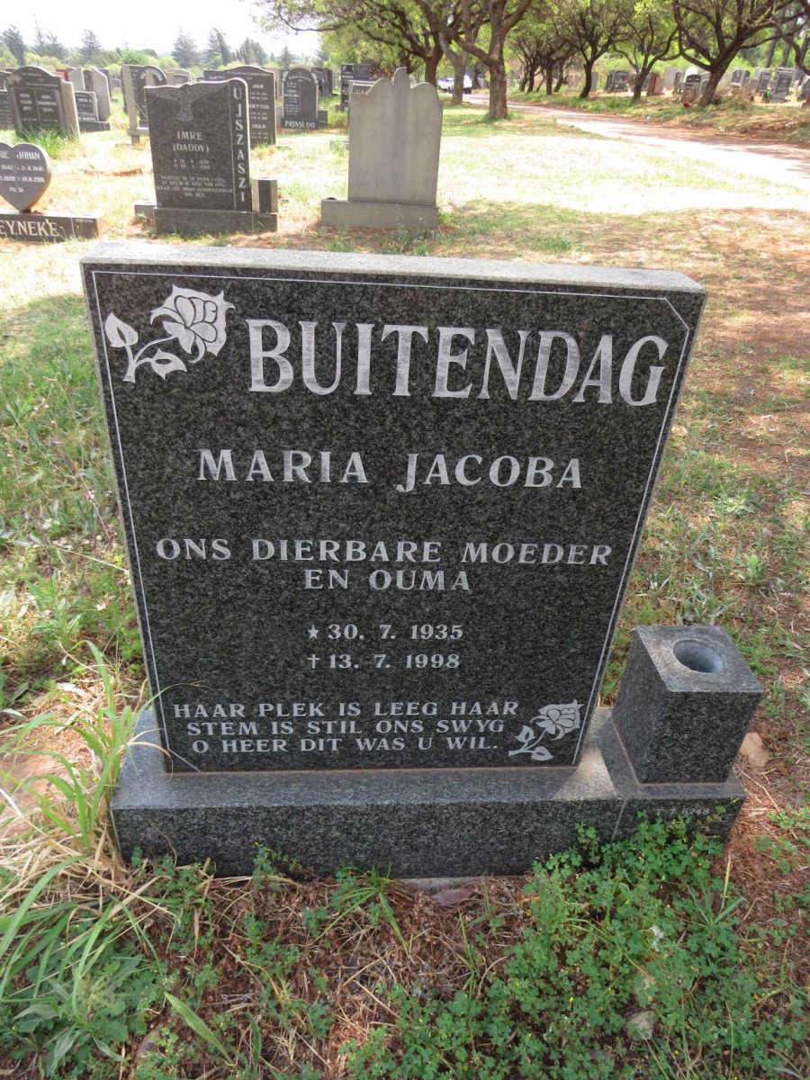 BUITENDAG Maria Jacoba 1935-1998