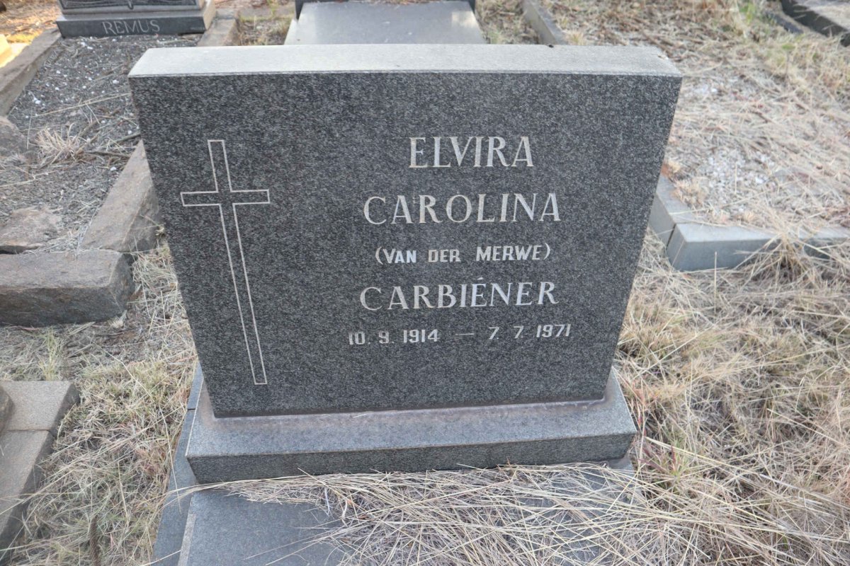 CARBIENER Elvira Carolina nee VAN DER MERWE 1914-1971