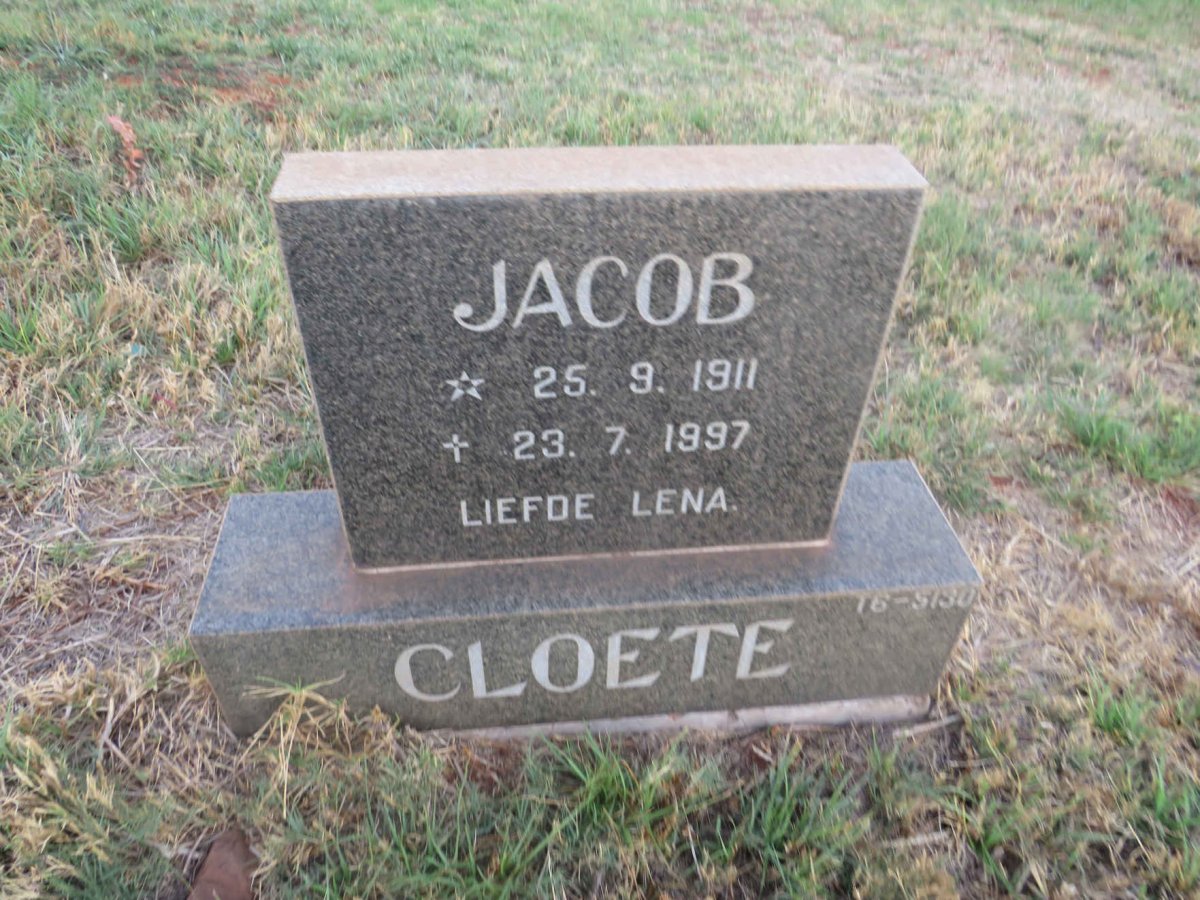 CLOETE Jacob 1911-1997