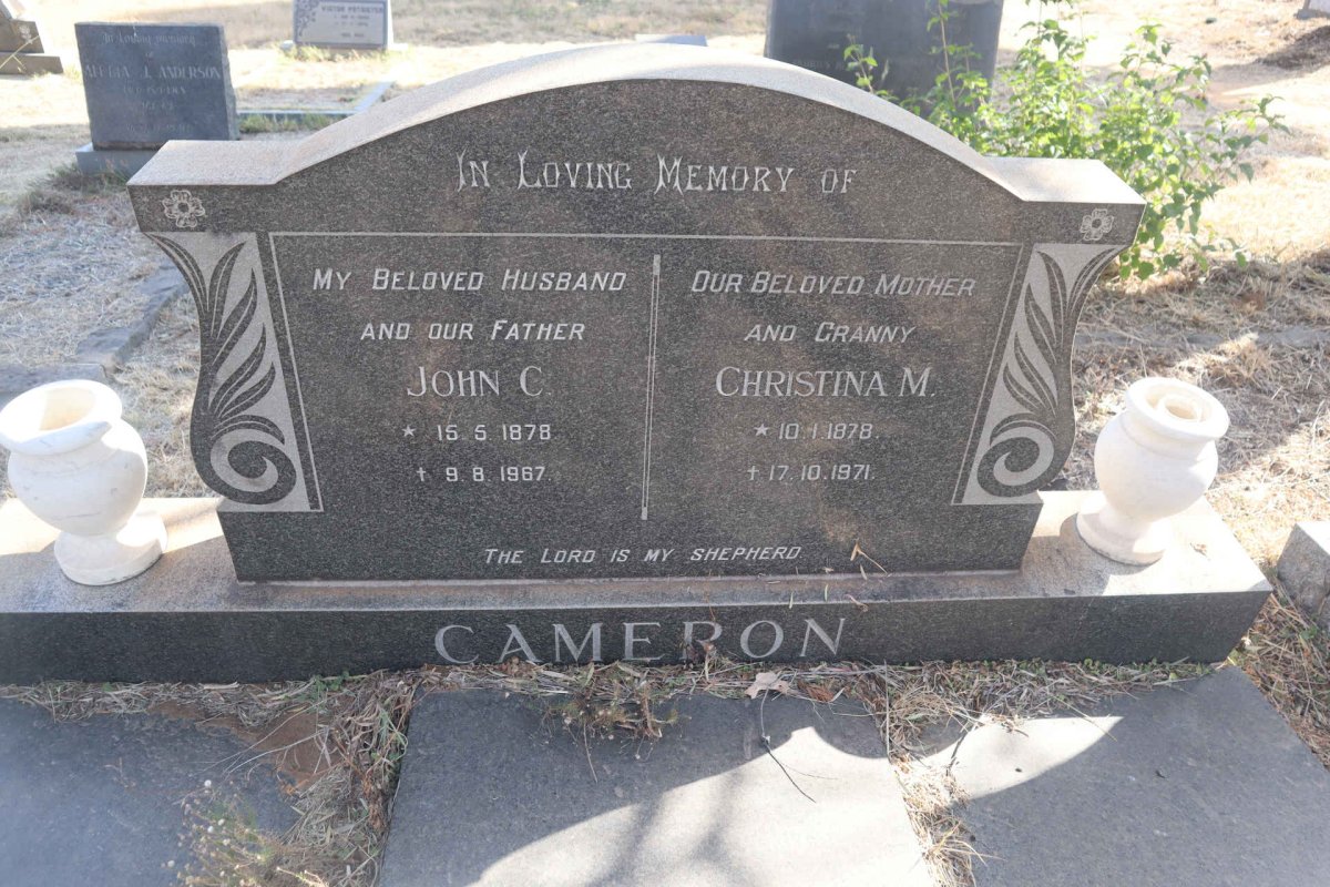 CAMERON John C. 1878-1967 & Christina M. 1878-1971