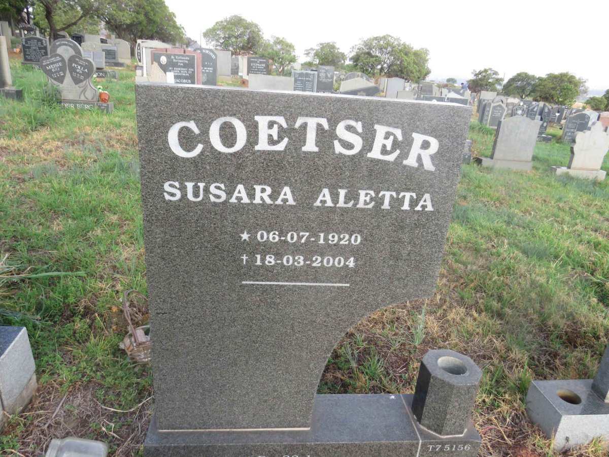 COETSER Susara Aletta 1920-2004