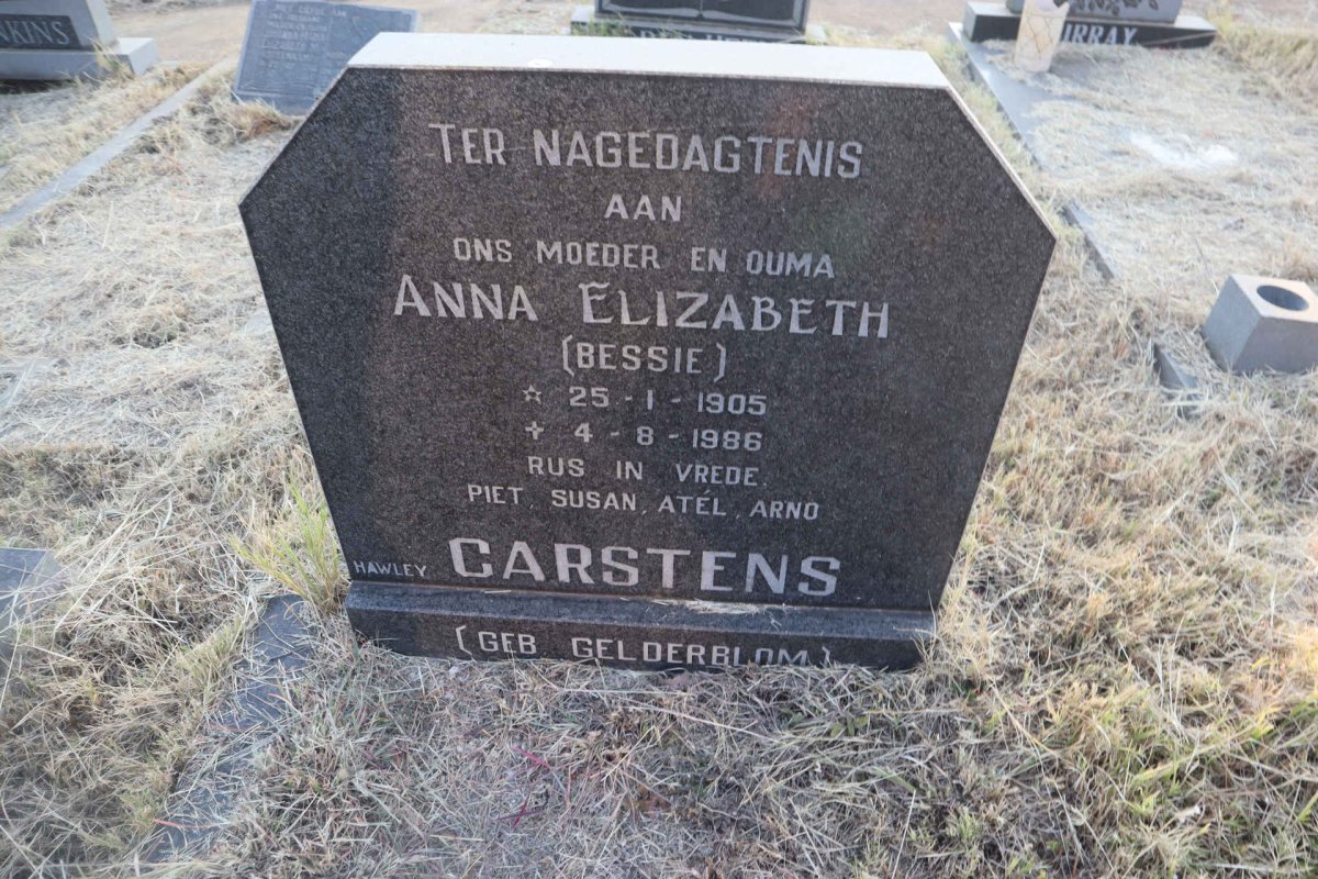 CARSTENS Anna Elizabeth nee GELDERBLOM 1905-1986